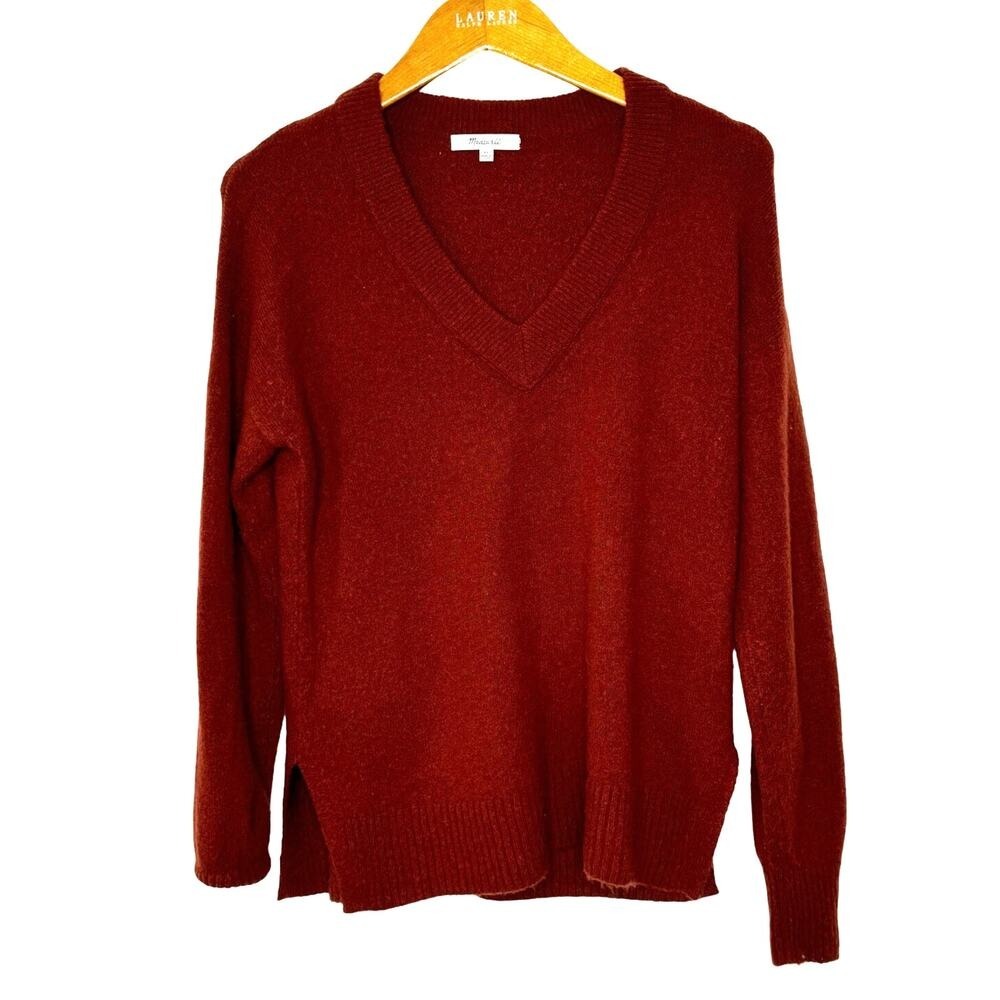 Madewell v‎ neck alpaca blend sweater
